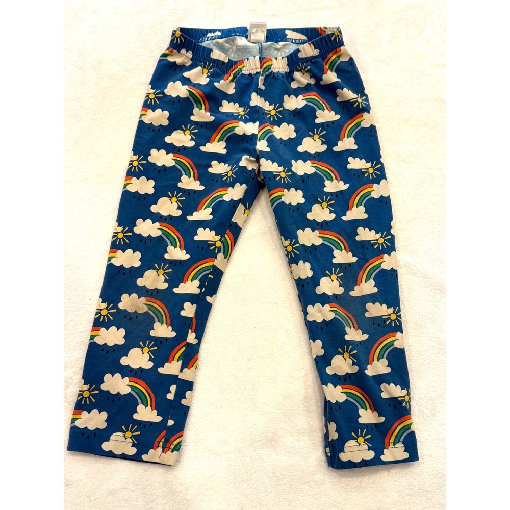 Hanna Andersson Kids Blue Rainbow Sun Cloud Print Leggings‎ Size 150 US 12